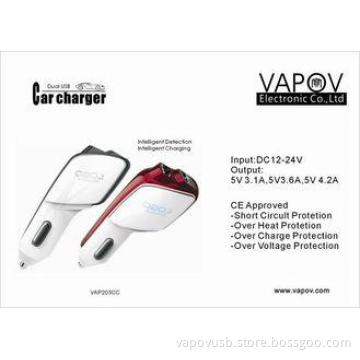 3.6 A Intelligent PC Shell Dual USB Car Charger For Apple /